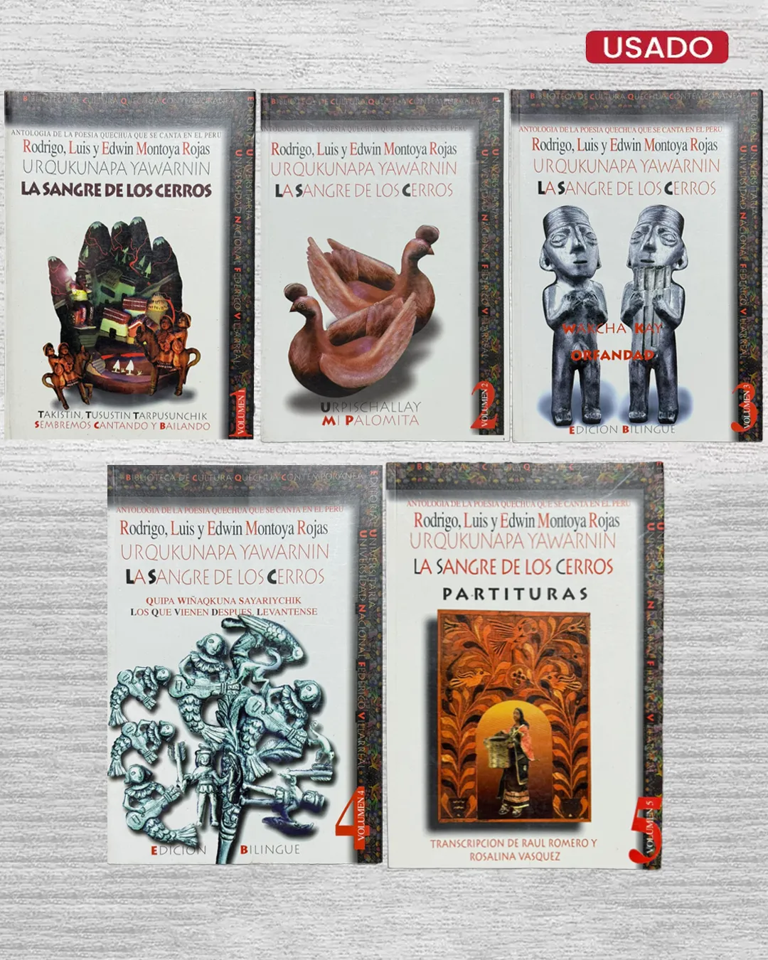 ANTOLOGÍA DE LA POESÍA QUECHUA QUE SE CANTA EN EL PERÚ (5 VOLÚMENES)