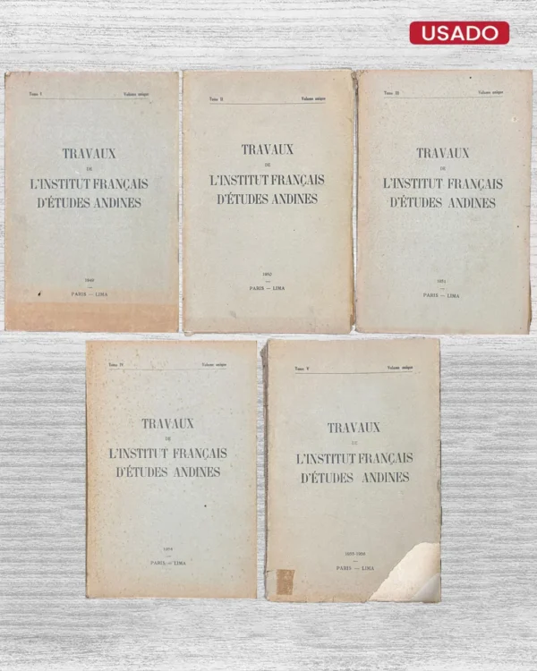 TRAVAUX DE L’INSTITUT FRANCAIS D’ETUDES ANDINES (VOLUME UNIQUE – 5 TOMOS) – TEXTO EN FRANCES