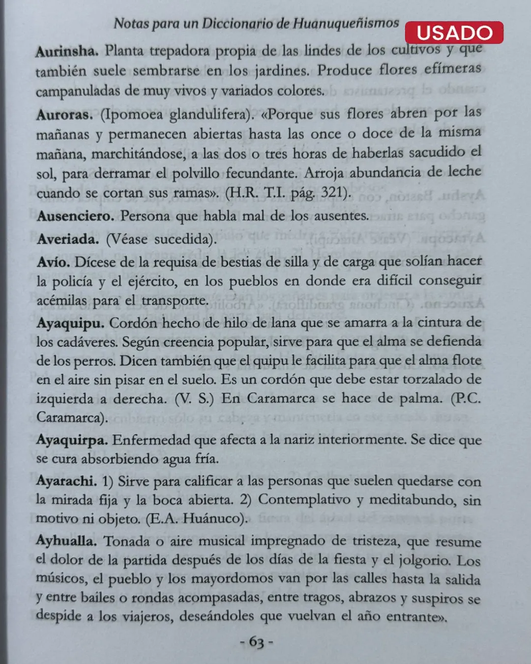 NOTAS PARA UN DICCIONARIO DE HUANUQUEÑISMOS - Imagen 2