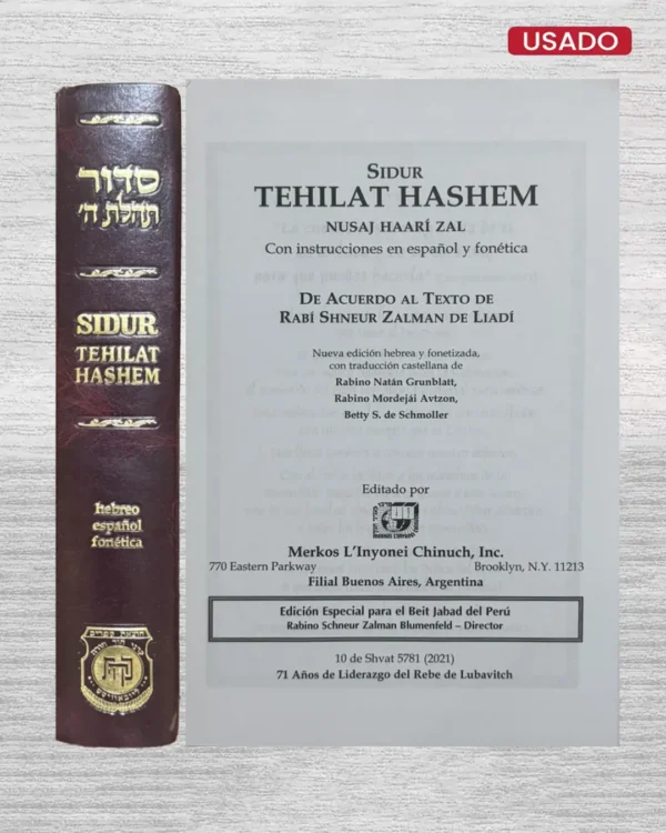 SIDDUR TEHILAT HASHEM; NUSAJ HAARÍ ZAL (CON INSTRUCCIONES EN ESPAÑOL Y FONETICA)