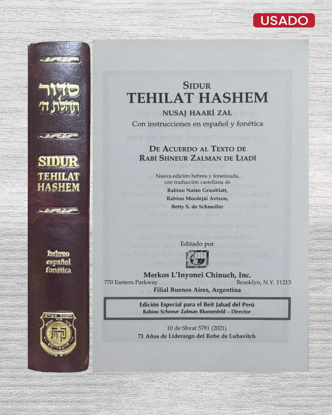 SIDDUR TEHILAT HASHEM; NUSAJ HAARÍ ZAL (CON INSTRUCCIONES EN ESPAÑOL Y FONETICA)