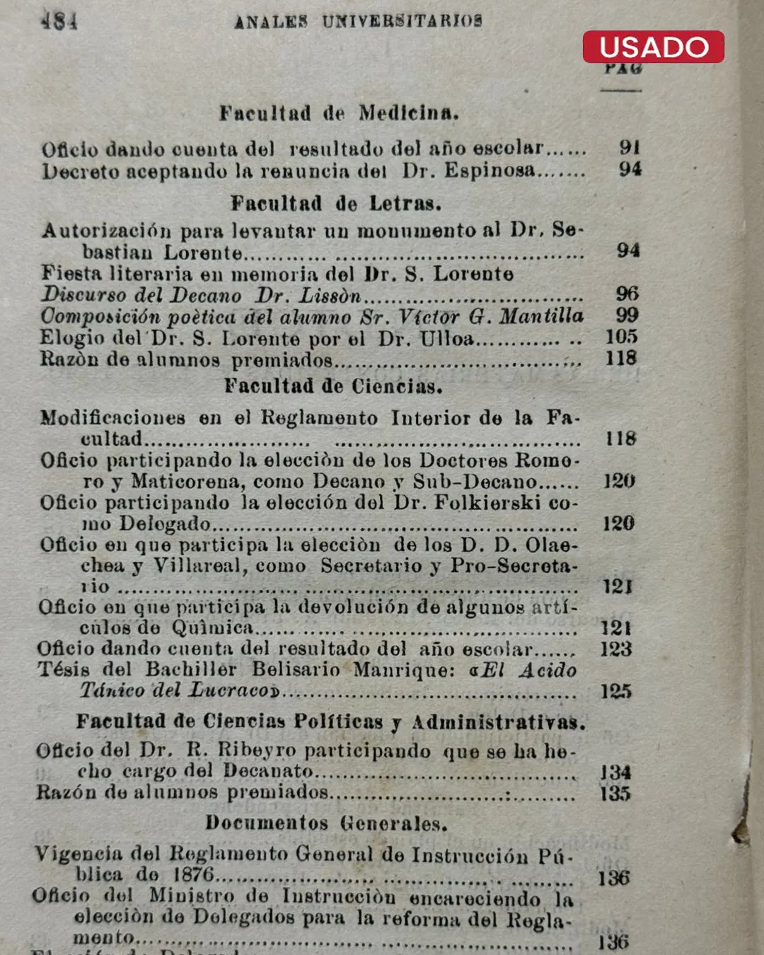 ANALES UNIVERSITARIOS DEL PERU (TOMO XIV) - Imagen 3