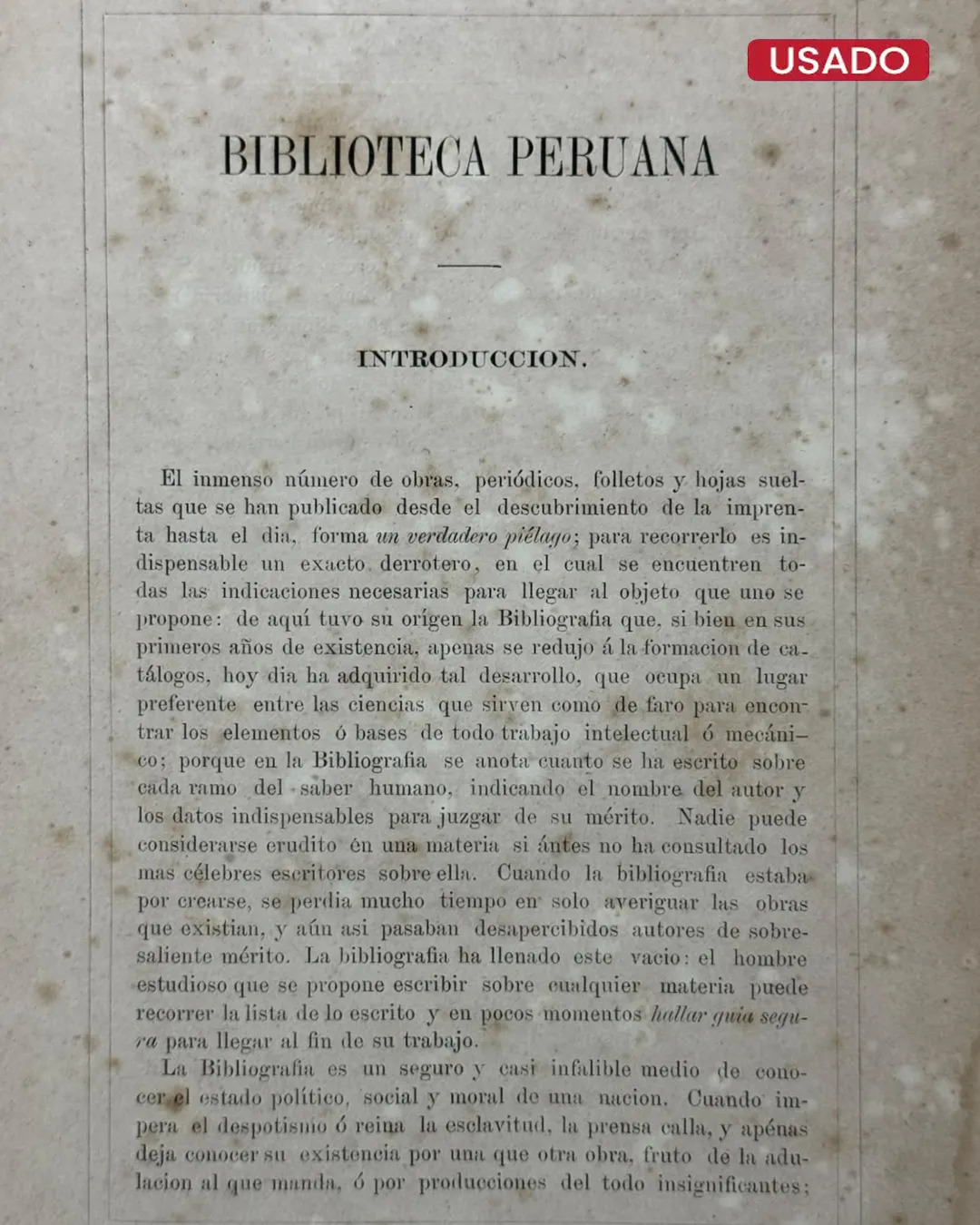BIBLIOTECA PERUANA (1879) - Imagen 3