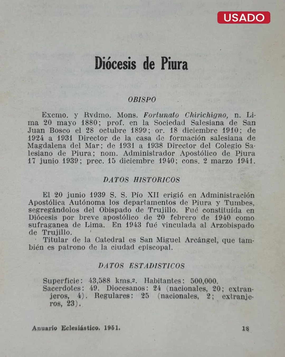 ANUARIO ECLESIÁSTICO DEL PERÚ (1951) - Imagen 2