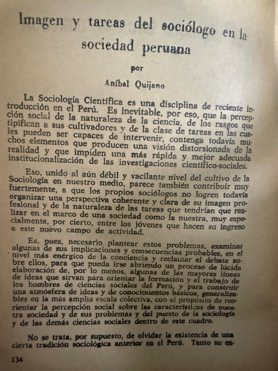 IMAGEN Y TAREAS DEL SOCIOLOGO EN LA SOCIEDAD PERUANA - Imagen 2