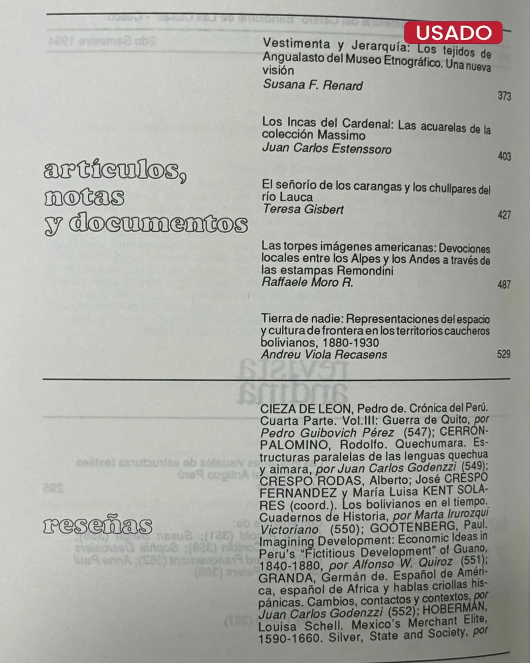 REVISTA ANDINA – AÑO 12, NÚMERO 2, DICIEMBRE 1994 - Imagen 3