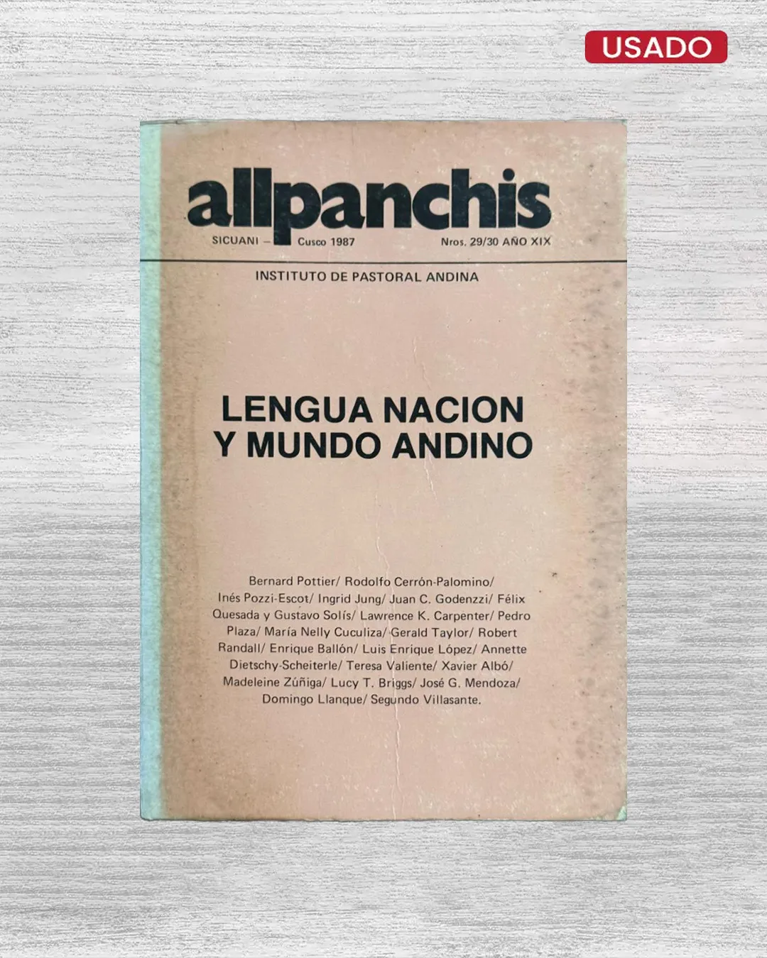 ALLPANCHIS, SICUANI – CUSCO 1987 (NROS 29/30 – AÑO XIX)
