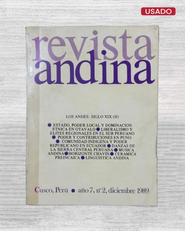 REVISTA ANDINA – AÑO 7, N° 2, JULIO 1989