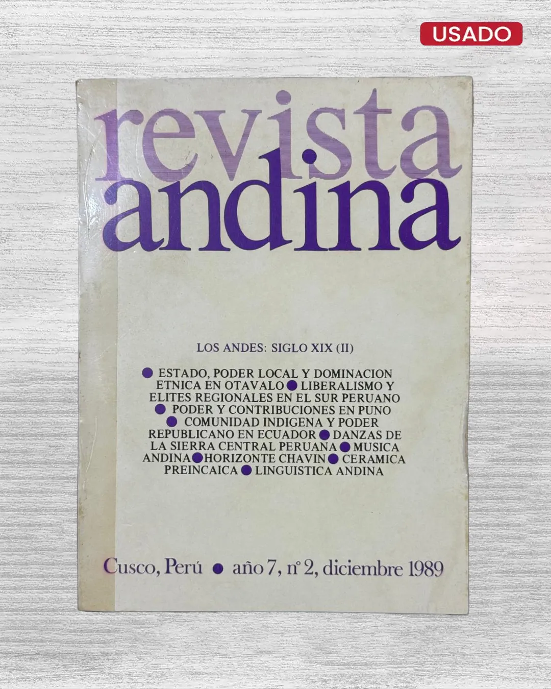 REVISTA ANDINA – AÑO 7, N° 2, JULIO 1989