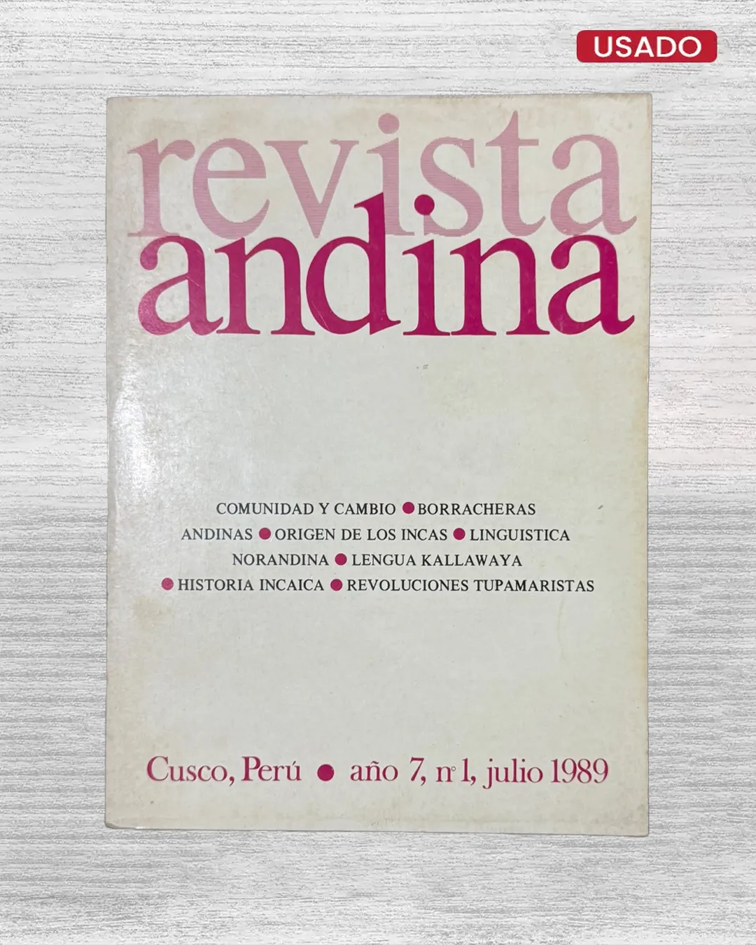 REVISTA ANDINA AÑO 7 - Nº 1, JULIO 1989
