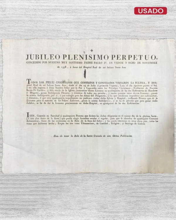JUBILEO PLENÍSIMO PERPETUO DEL HOSPITAL REAL DE NUESTRA SEÑORA DE SANTA ANA