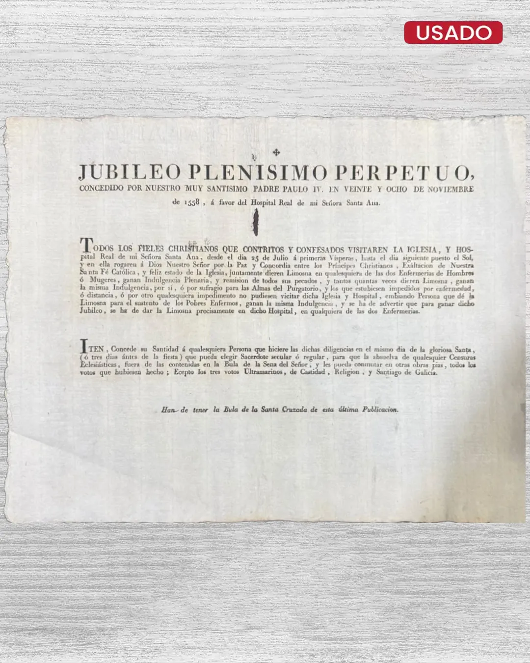 JUBILEO PLENÍSIMO PERPETUO DEL HOSPITAL REAL DE NUESTRA SEÑORA DE SANTA ANA