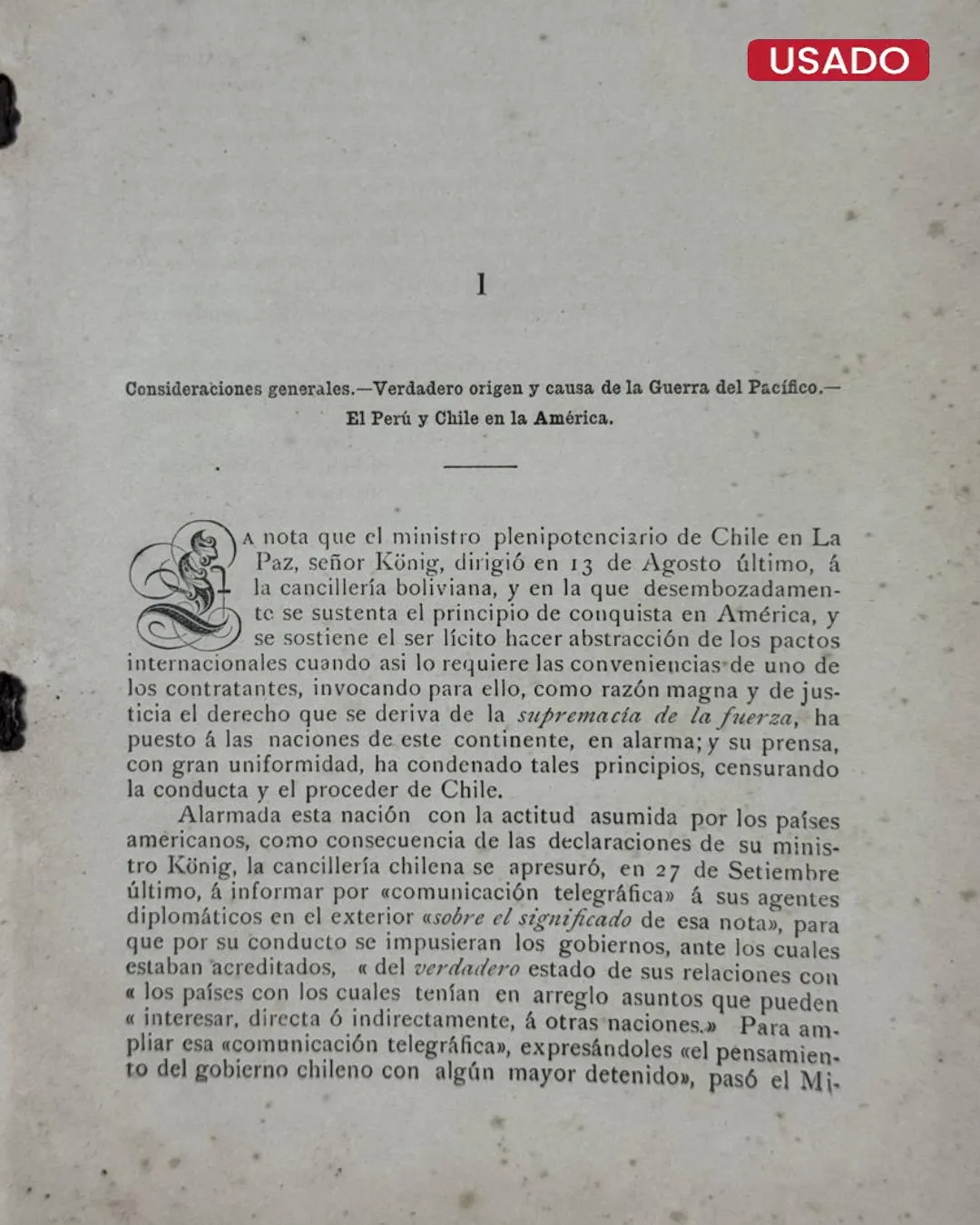 EL PERÚ Y CHILE: LA CIRCULAR DEL SEÑOR ERRÁZURIZ URMENETA ANTE LA HISTORIA (20 DE SETIEMBRE DE 1900) - 1900 - Imagen 2