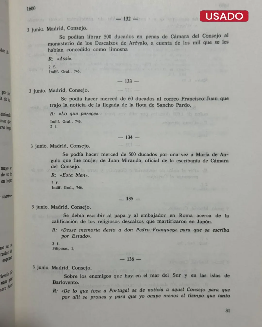 CATÁLOGO DE LAS CONSULTAS DEL CONSEJO DE INDIAS (4 TOMOS) - Imagen 3
