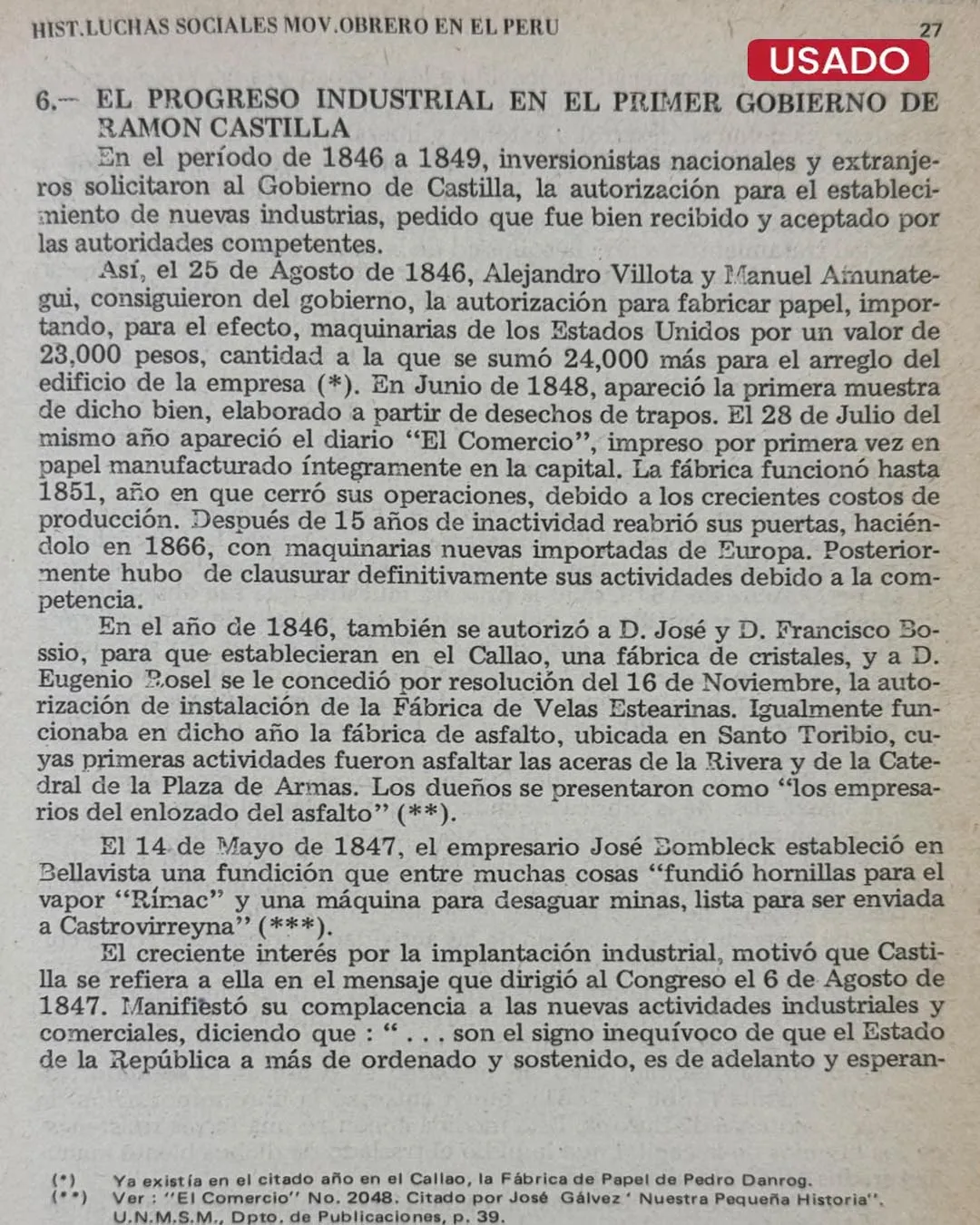 HISTORIA DE LAS LUCHAS SOCIALES DEL MOVIMIENTO OBRERO EN EL PERÚ REPUBLICANO 1858 – 1917 - Imagen 3