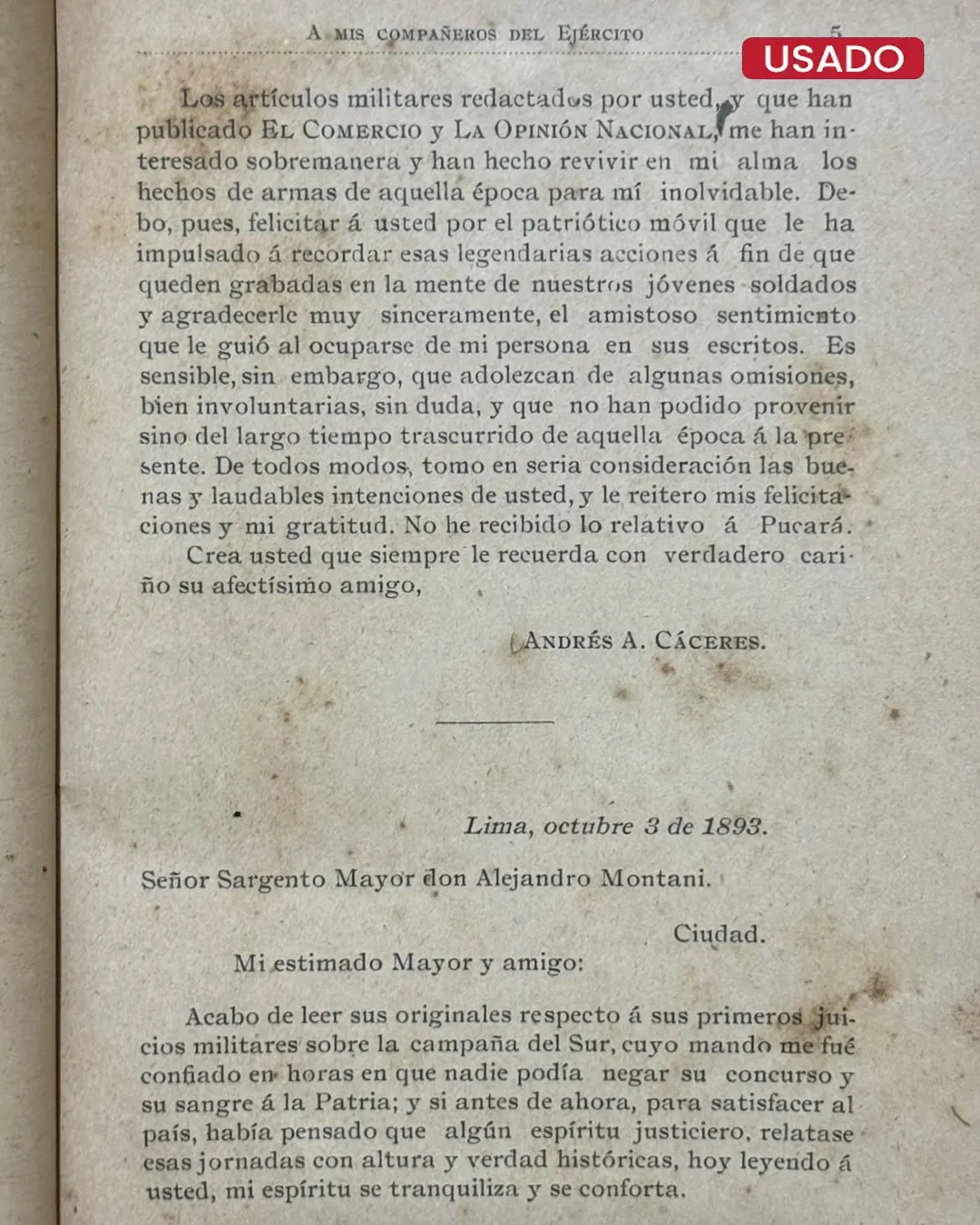 ARTÍCULOS MILITARES (GUERRA DEL PACÍFICO) - Imagen 2