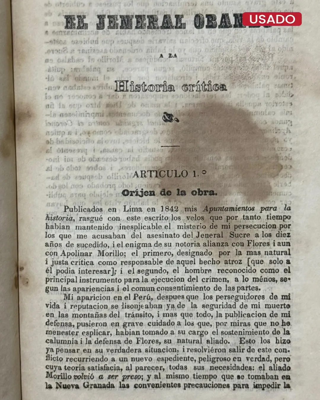 EL JENERAL OBANDO A LA HISTORIA CRÍTICA DEL ASESINATO DEL GRAN MARISCAL DE AYACUCHO - Imagen 4