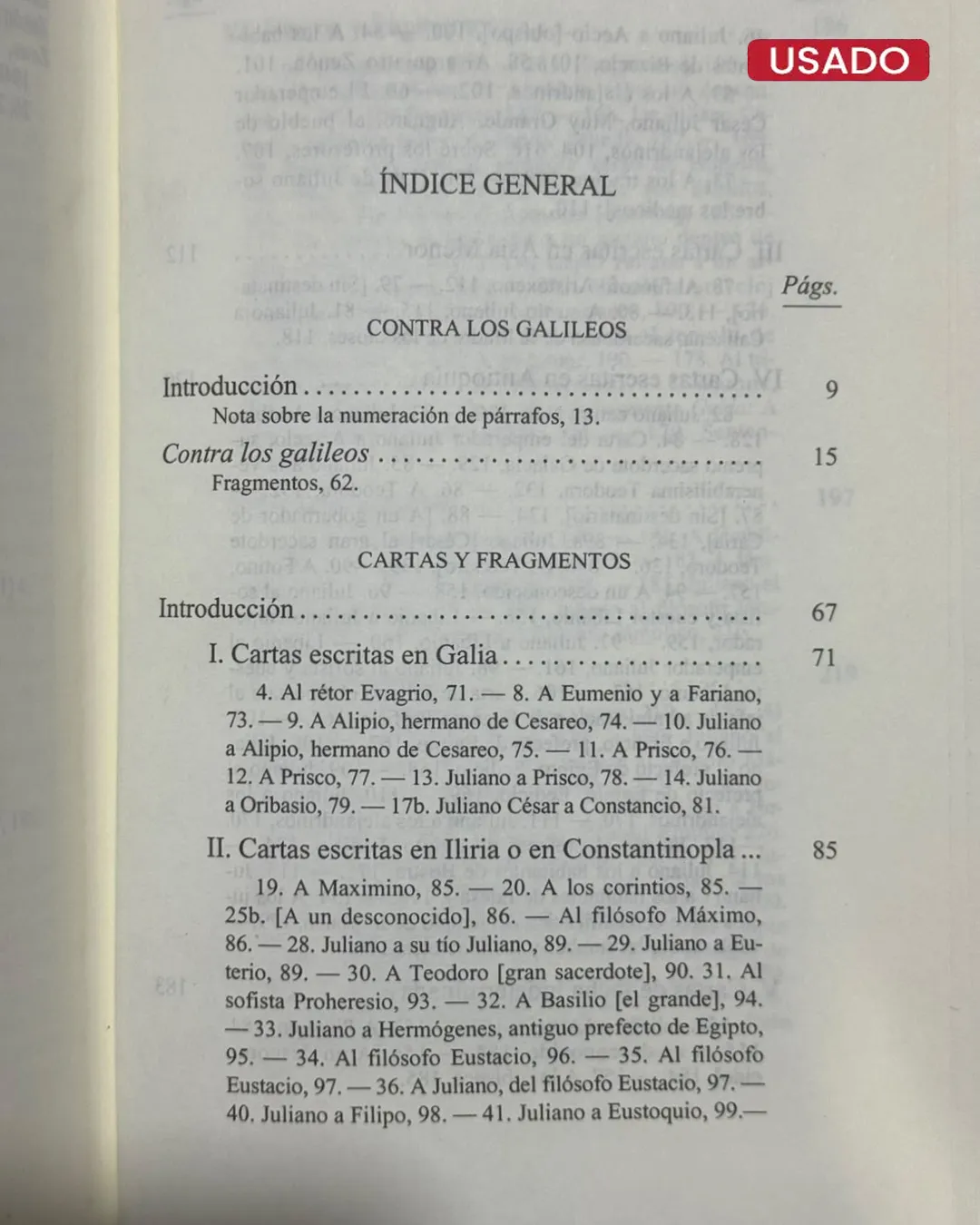 CONTRA LOS GALILEOS / CARTAS Y FRAGMENTOS / TESTIMONIOS / LEYES - Imagen 3
