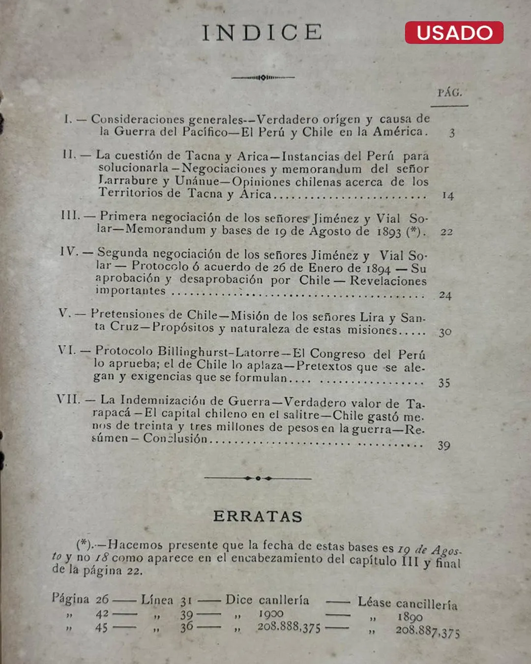 EL PERÚ Y CHILE: LA CIRCULAR DEL SEÑOR ERRÁZURIZ URMENETA ANTE LA HISTORIA (20 DE SETIEMBRE DE 1900) - 1900 - Imagen 3