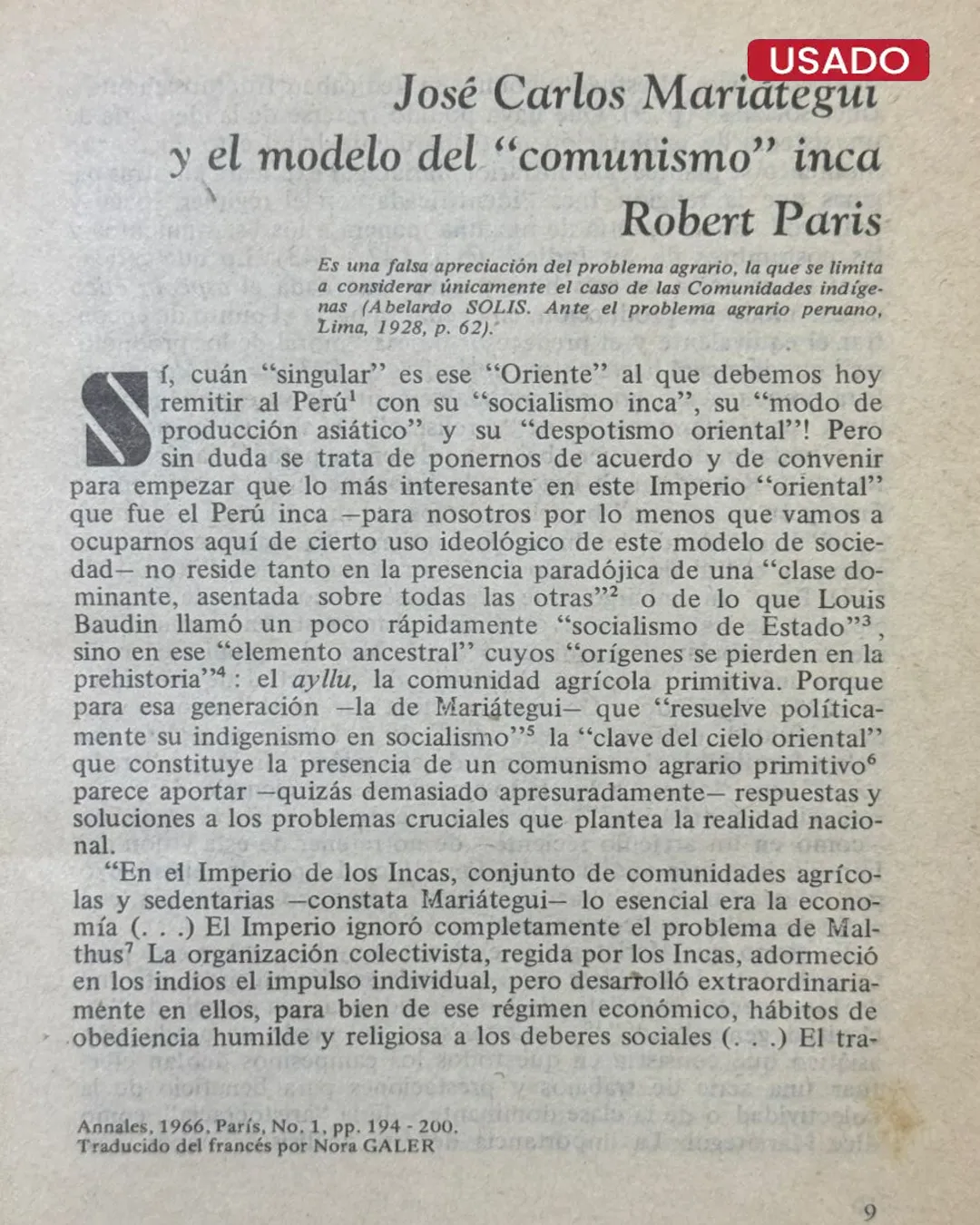 ALLPANCHIS (Nº 16 – 1980): MARIÁTEGUI Y EL MUNDO ANDINO - Imagen 2