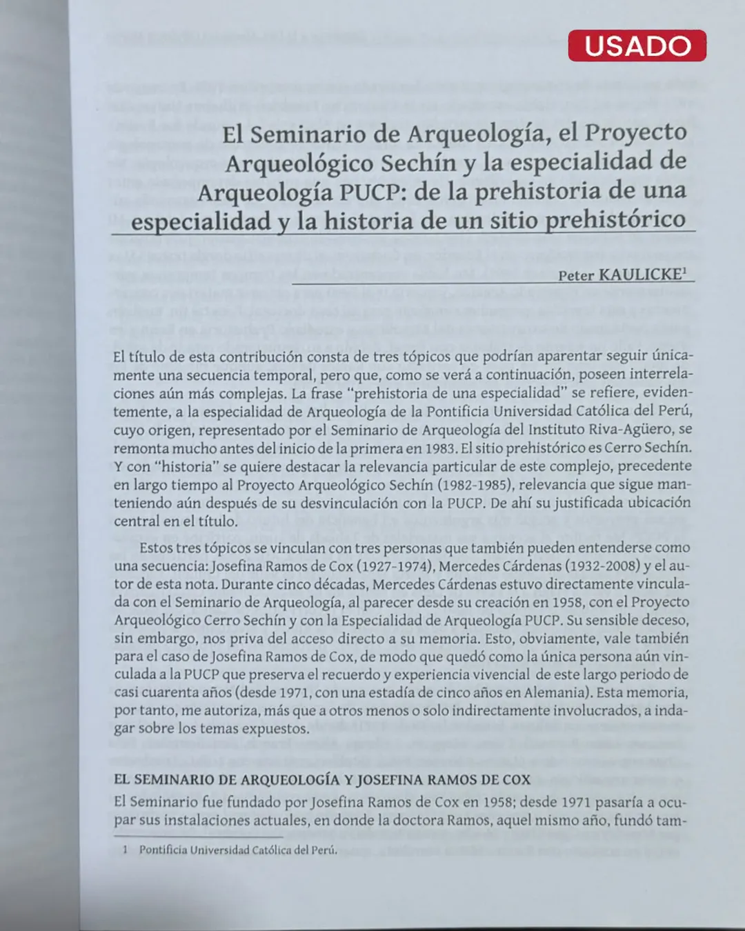 ARQUEOLOGÍA PERUANA: HOMENAJE A MERCEDES CÁRDENAS - Imagen 3