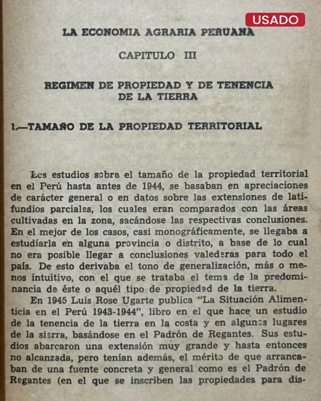 LA ECONOMÍA AGRARIA PERUANA (2 TOMOS) - Imagen 4