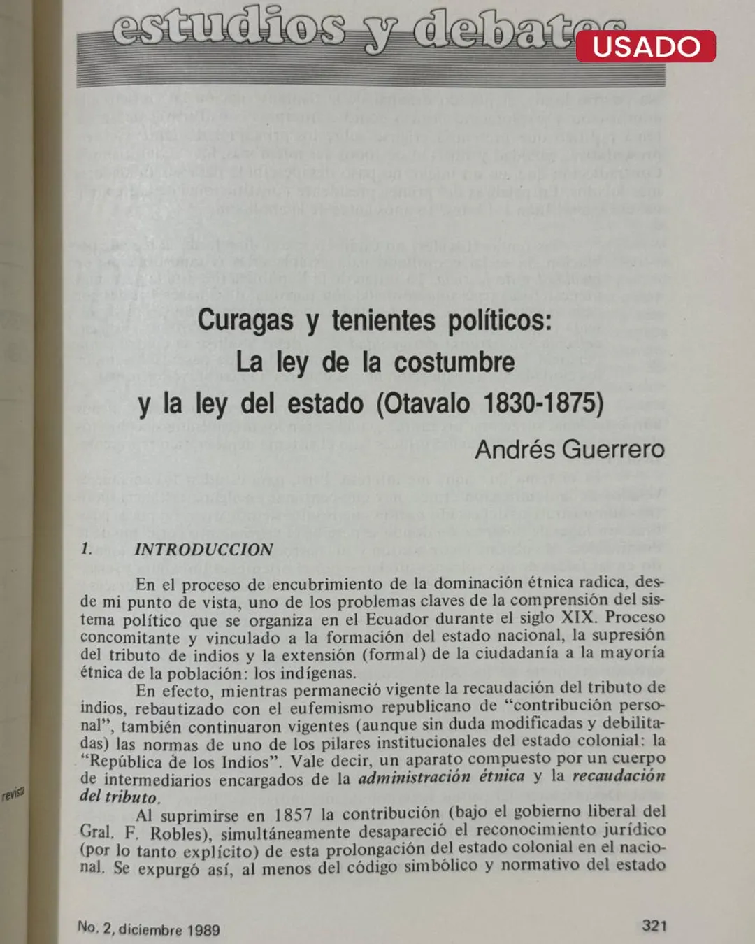 REVISTA ANDINA – AÑO 7, N° 2, JULIO 1989 - Imagen 2