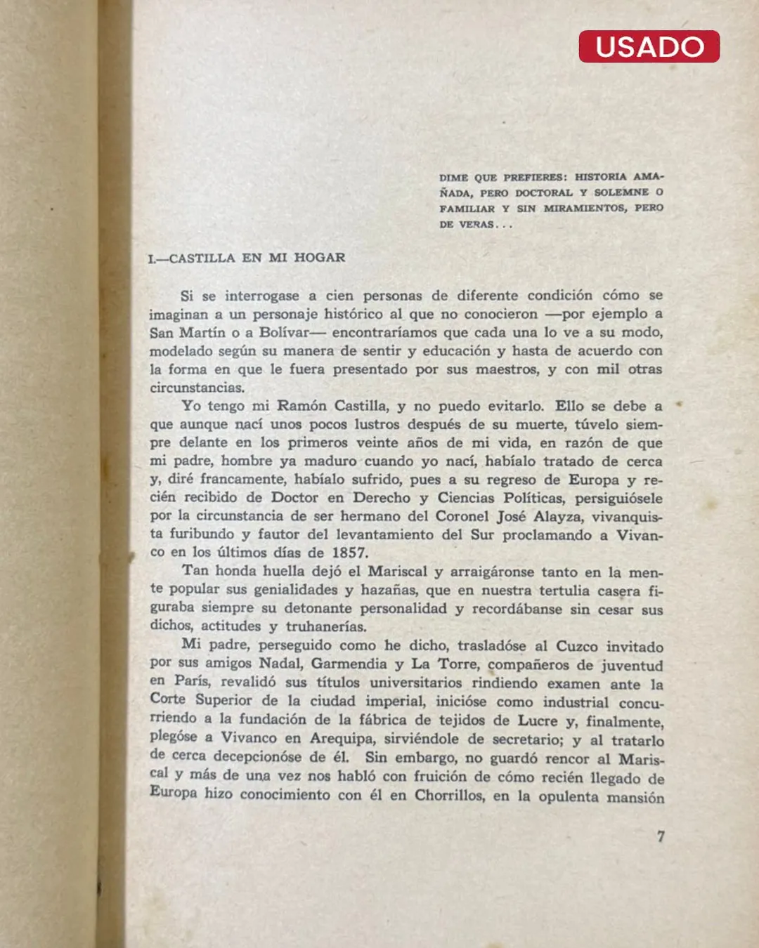 MI PAÍS... HE AQUÍ A RAMÓN CASTILLA (CON FIRMA DEL AUTOR) - Imagen 2