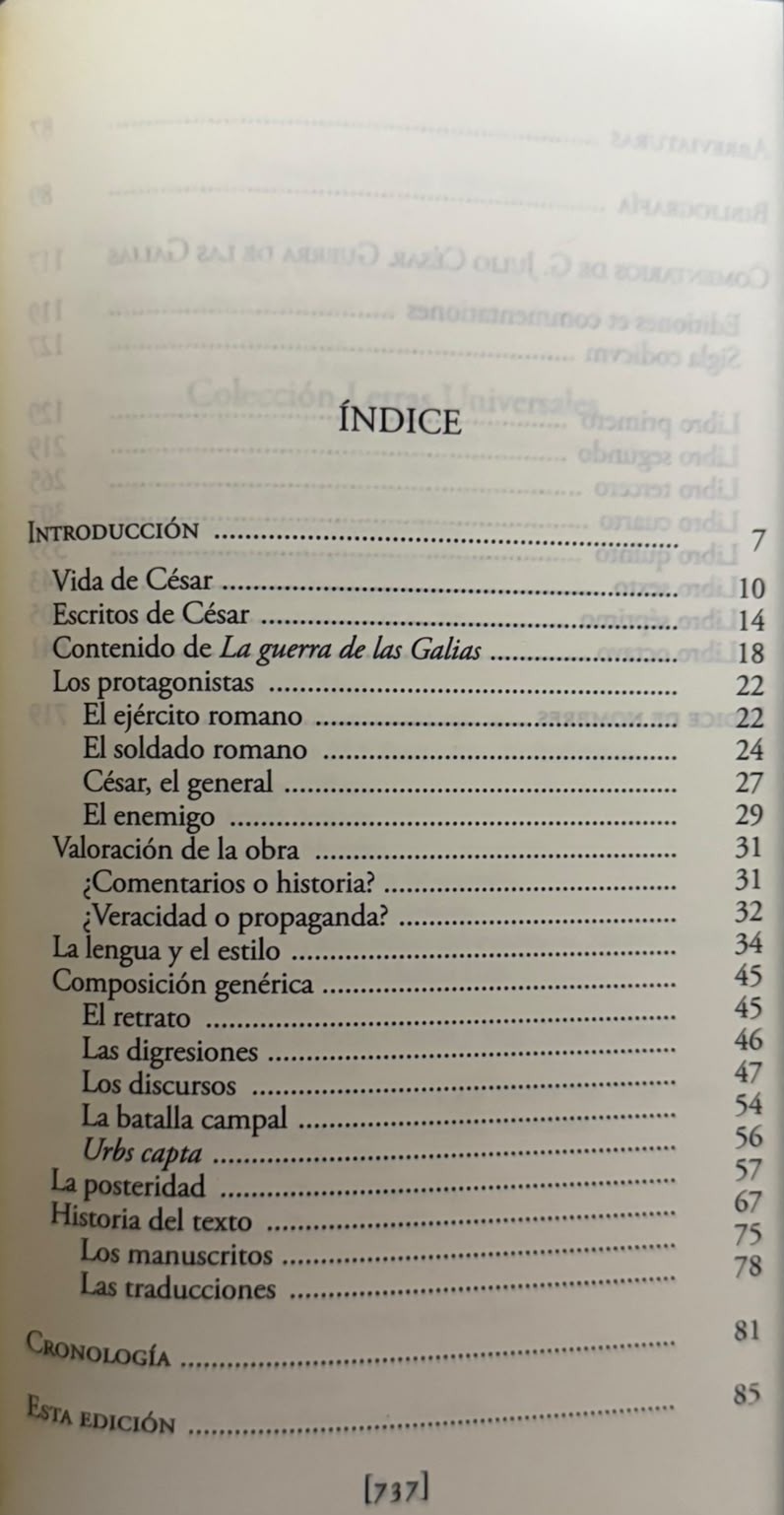 LA GUERRA DE LAS GALIAS - INDICE 1