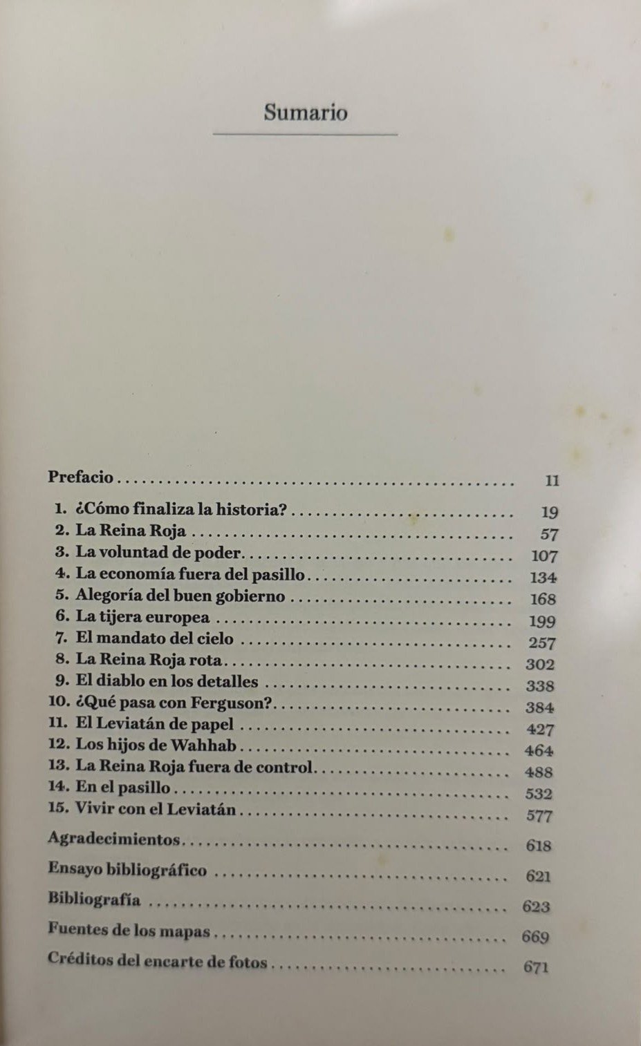 EL PASILLO ESTRECHO - INDICCE