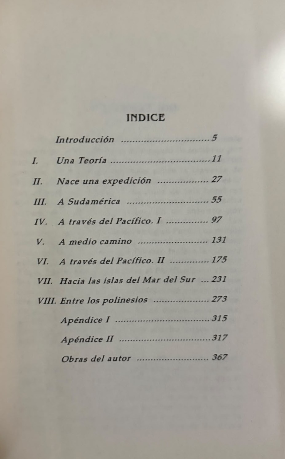 LA EXPEDICIÓN DE LA KON-TIKI - INDICE