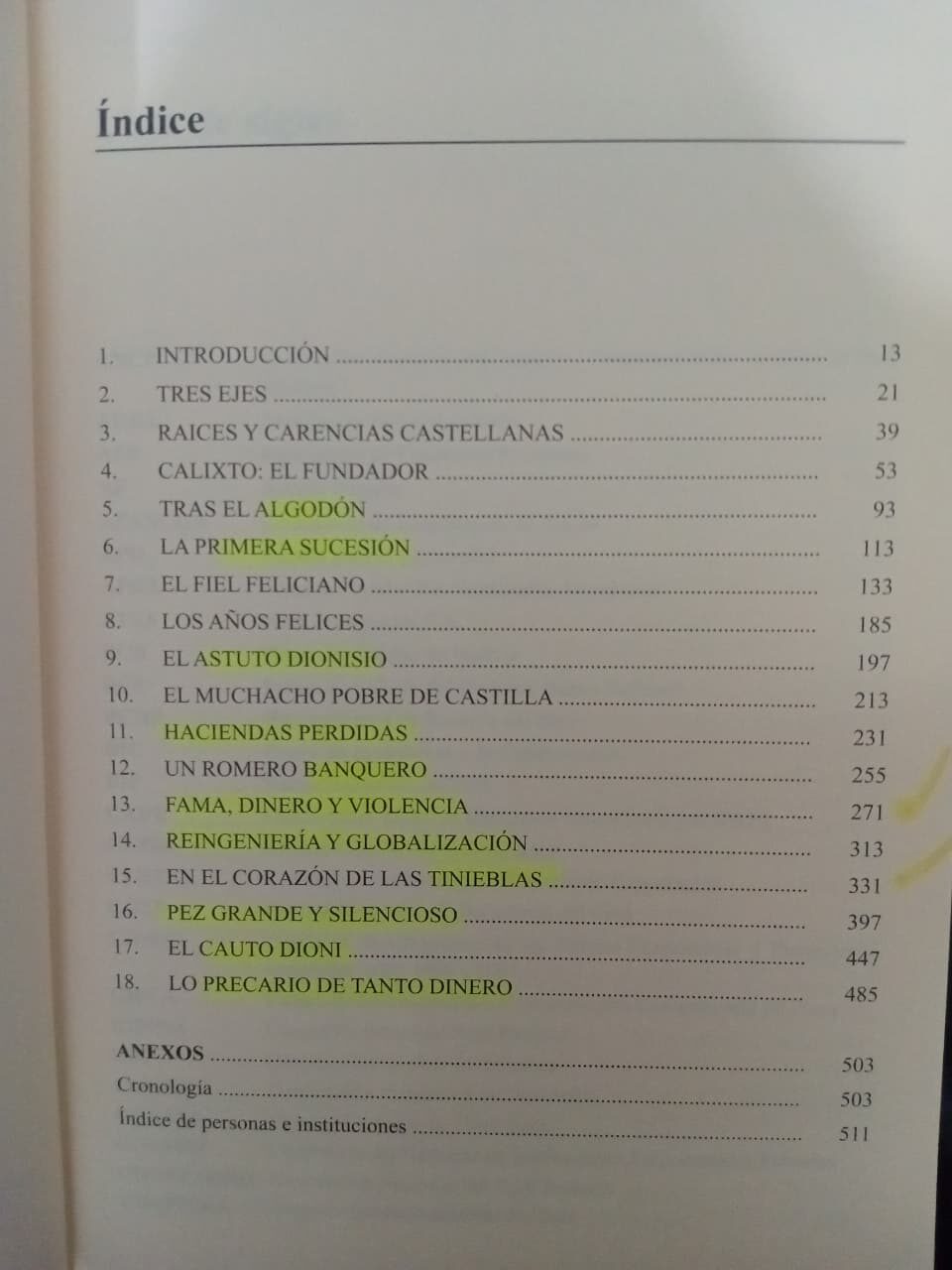 LOS ROMERO FE, FAMA Y FORTUNA - INDICE