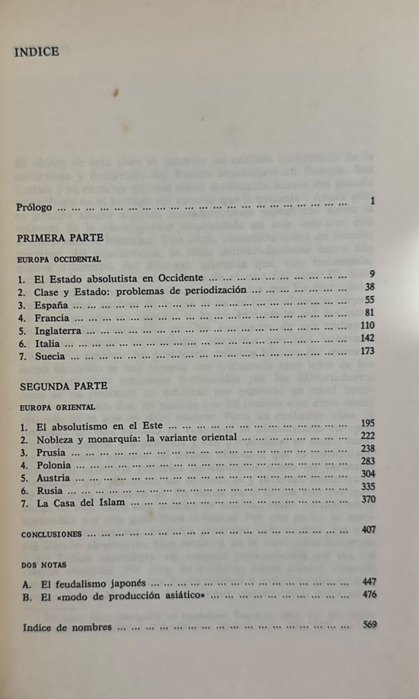 EL ESTADO ABSOLUTISTA - INDICE
