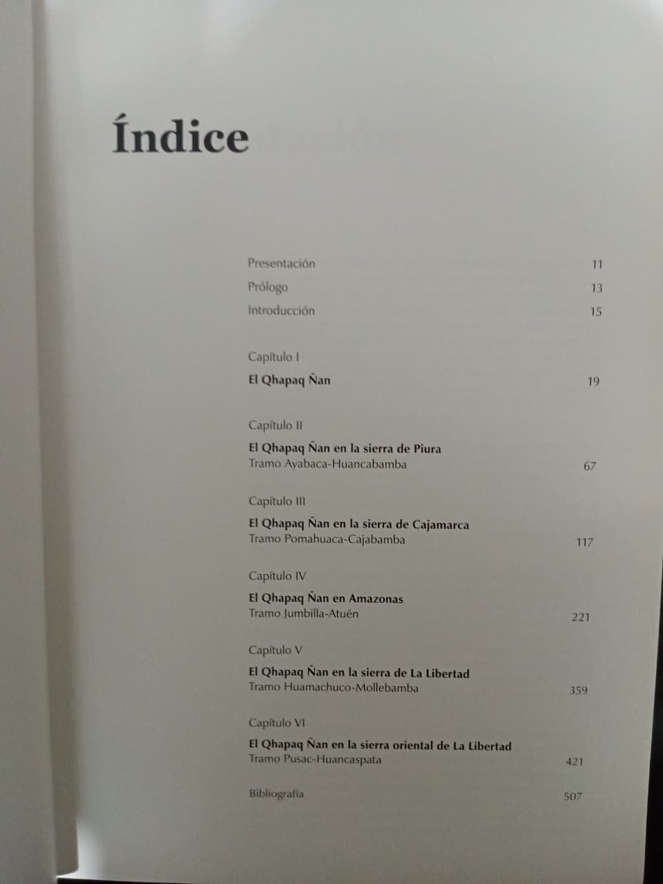 LAS VOCES DE LOS PUEBLOS A LA VERA DEL QHAPAQ ÑAN - INDICE