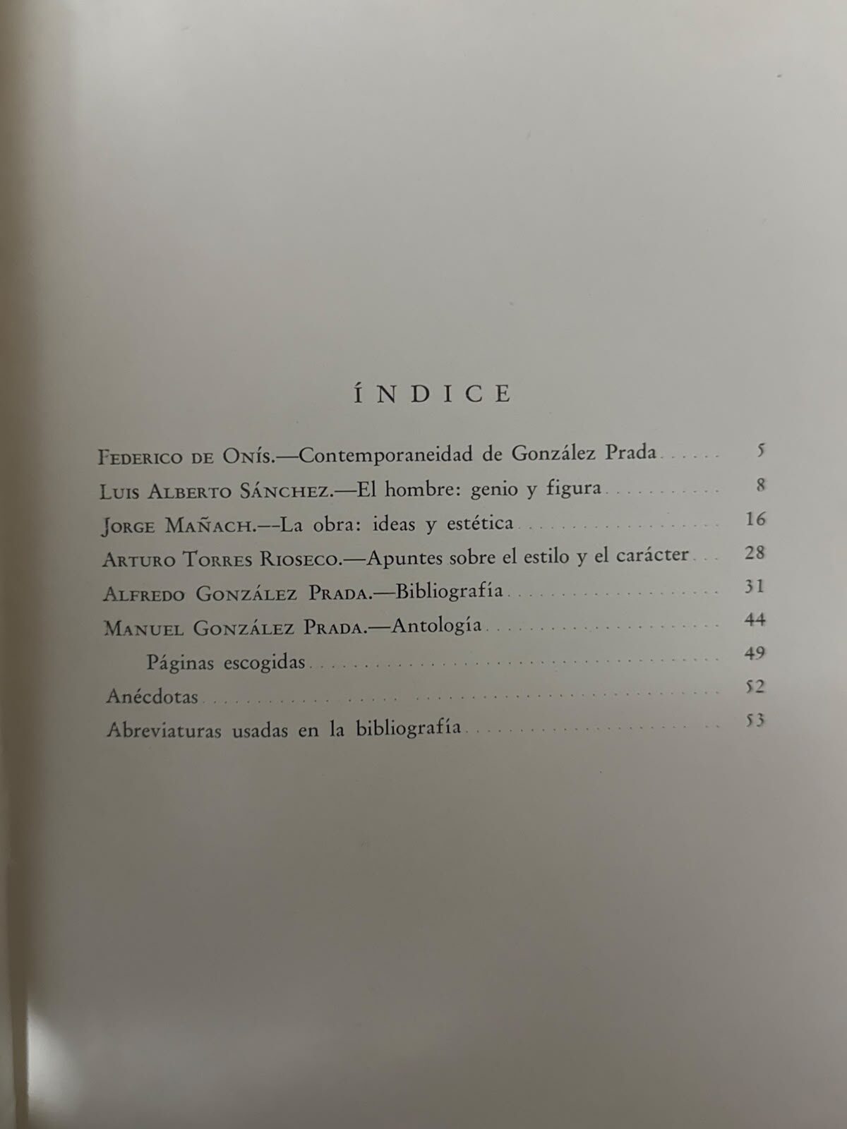 GONZÁLES PRADA - INDICE