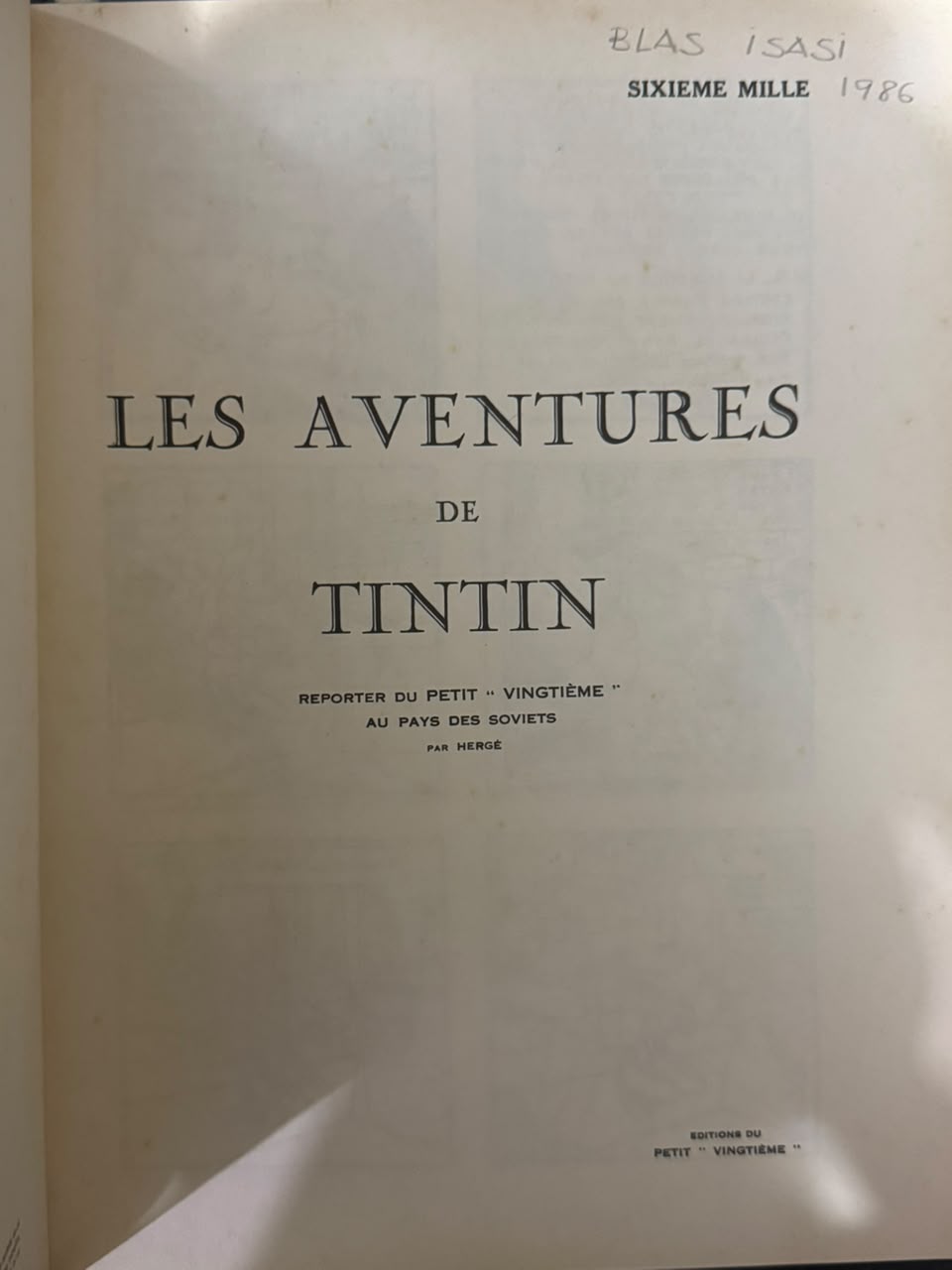LES AVENTURES DE TINTIN REPORTER DU PETIT VINGTIEME - CARATULA