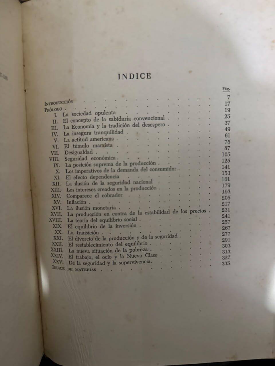 LA SOCIEDAD OPULENTA - INDICE