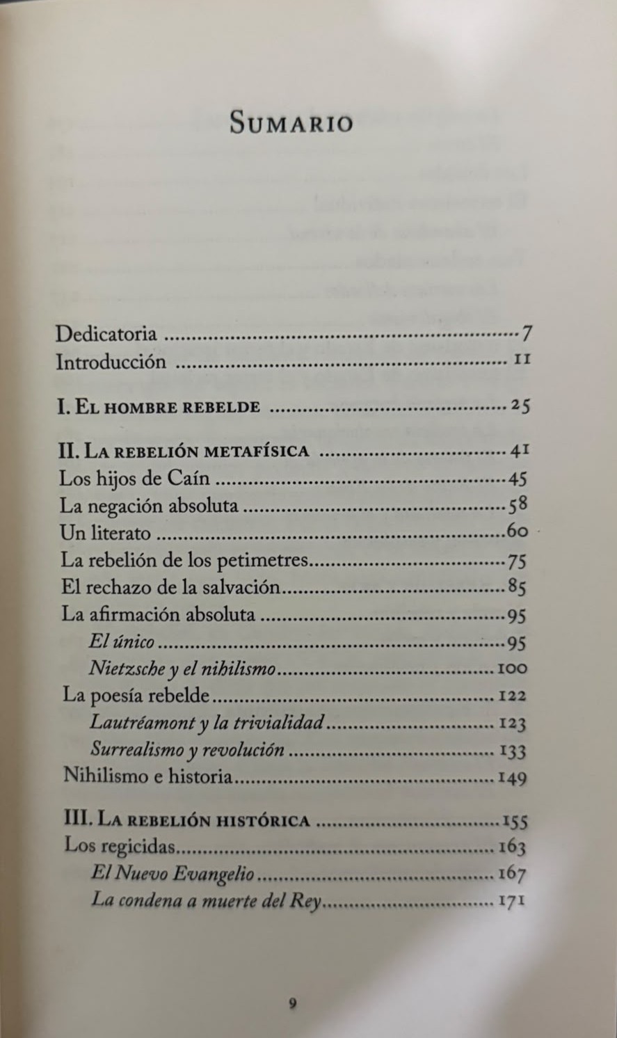 EL HOMBRE REBELDE - INDICE 1