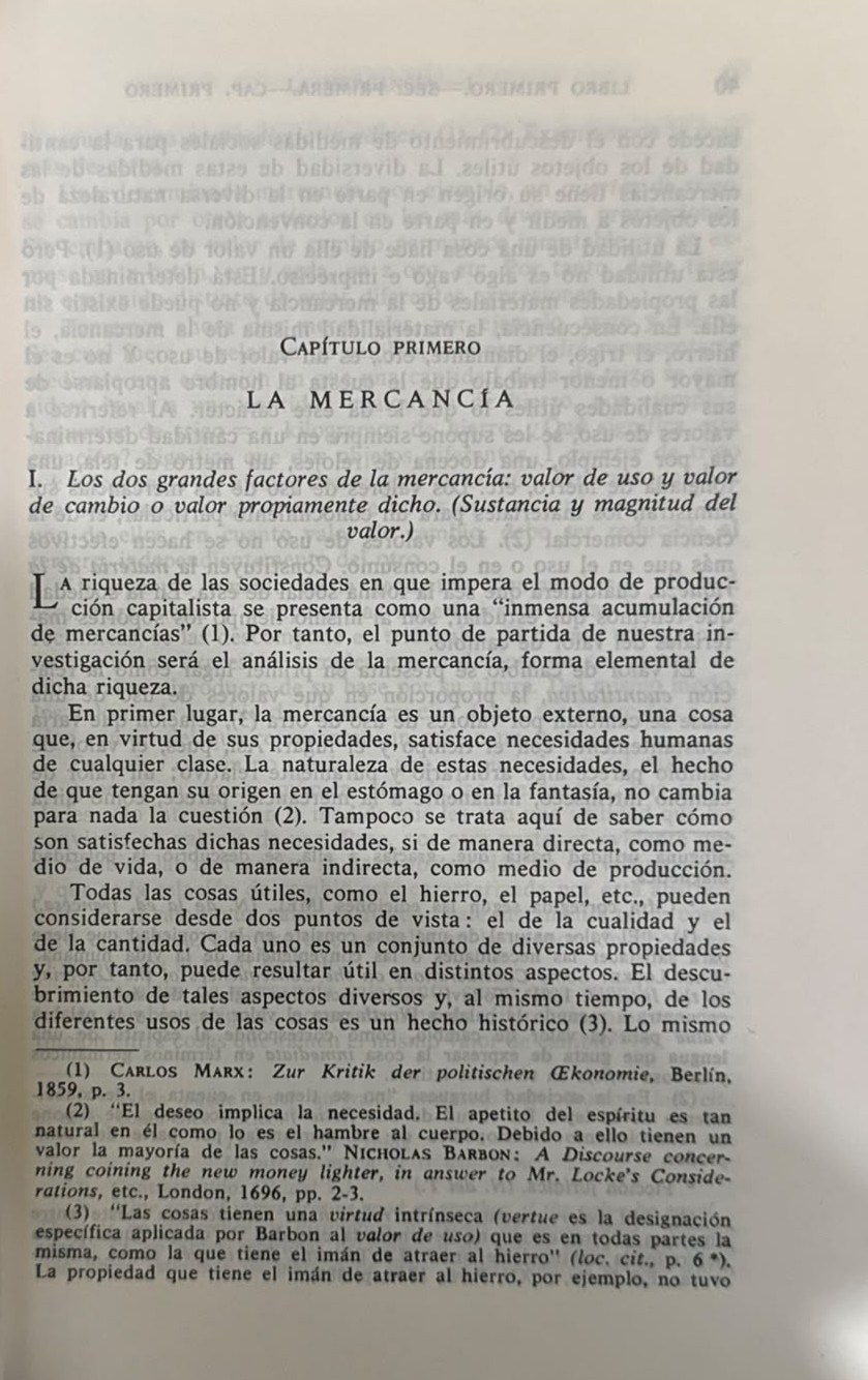 EL CAPITAL (2 TOMOS) - FRAGMENTO