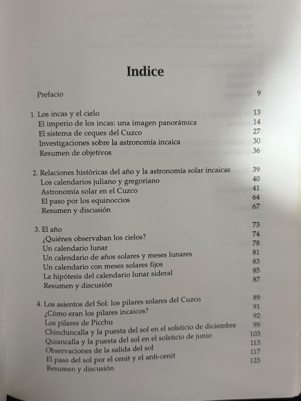 ASTRONOMÍA E IMPERIO EN LOS ANDES - INDICE