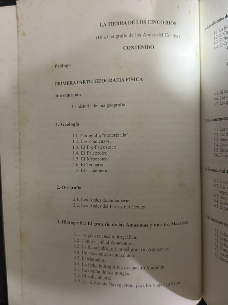 LA TIERRA DE LOS CINCO RIOS - INDICE
