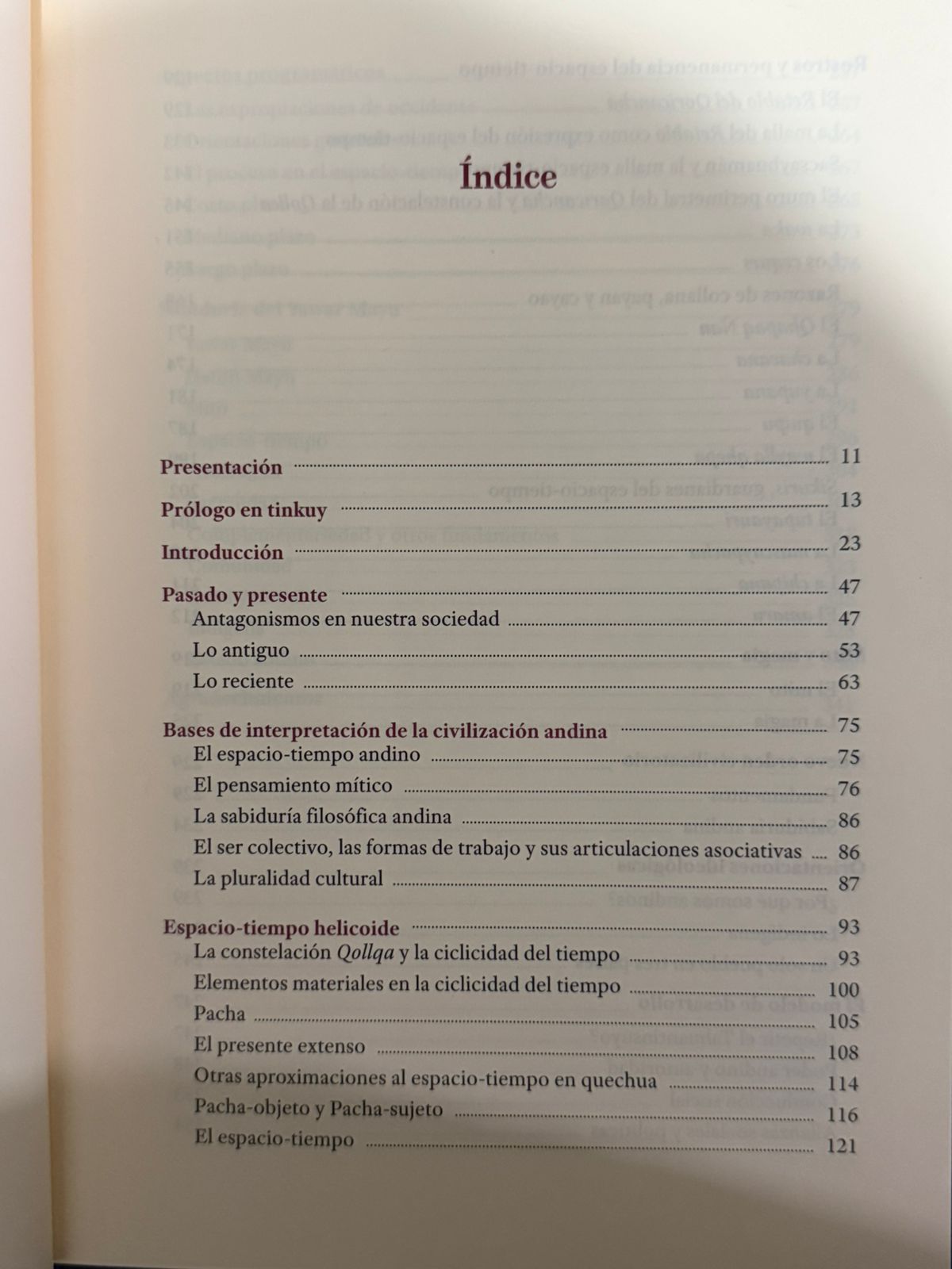 SABIDURÍA FILOSÓFICA DEL YAAW MAYU - INDICE