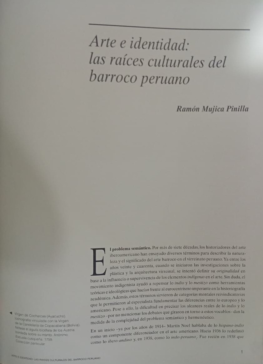EL BARROCO PERUANO (TOMO 1) - FRAGMENTO