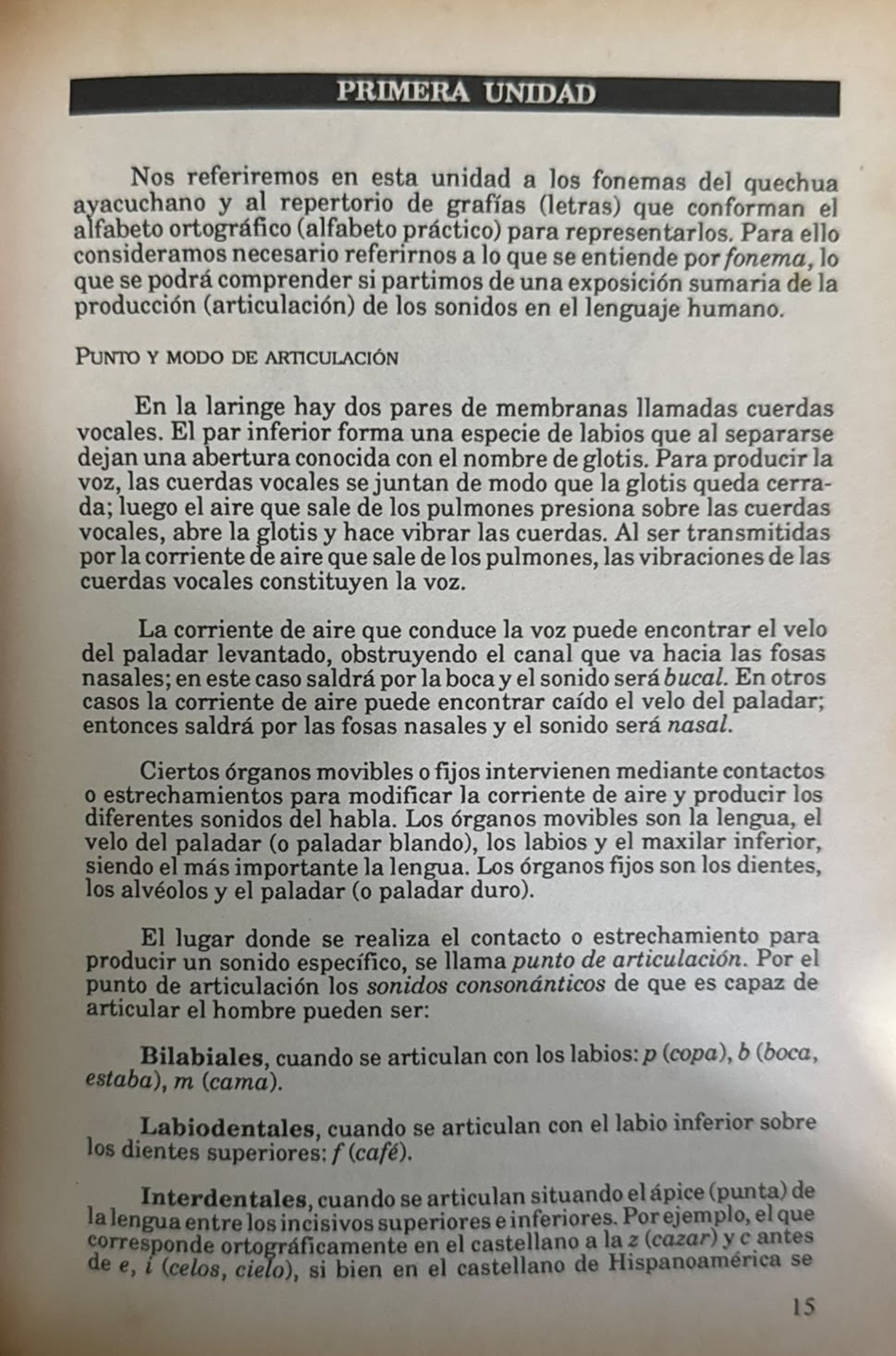 QUECHUA AYACUCHANO PRIMER CURSO - FRAGMENTO
