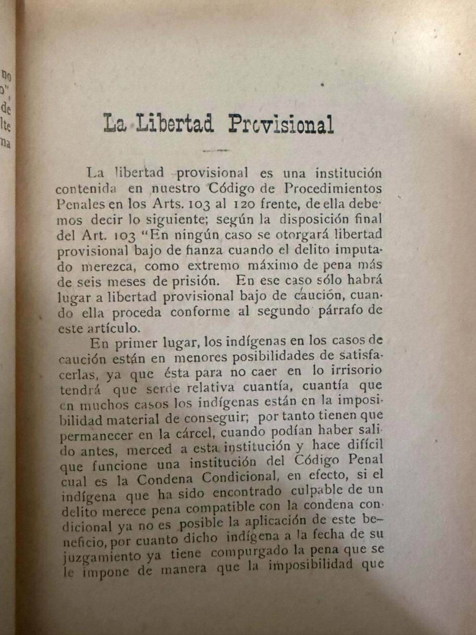LEY PENAL Y EL INDIO - fragmento