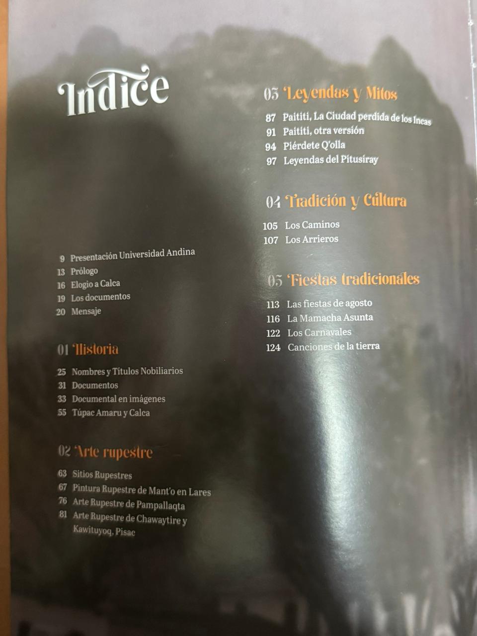 CALCA HISTORIA, ARTE Y TRADICIÓN - INDICE