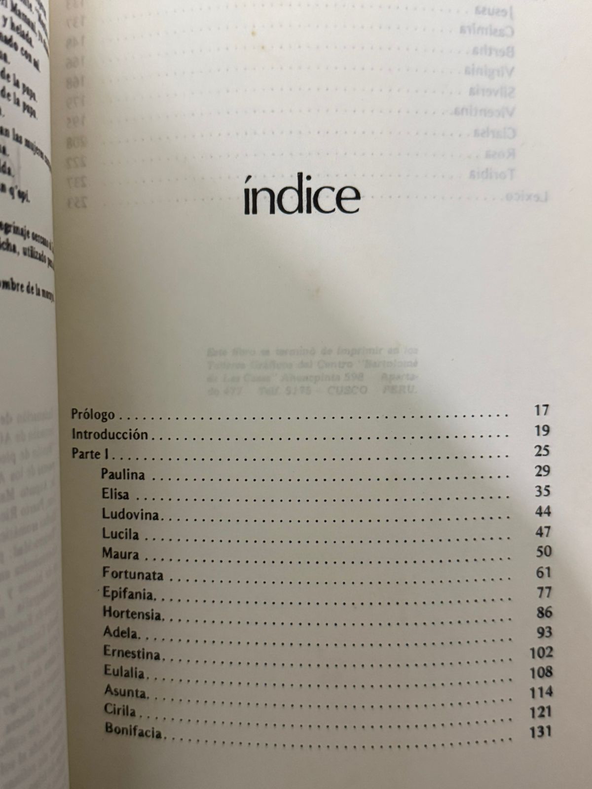 BASTA TESTIMONIOS - INDICE