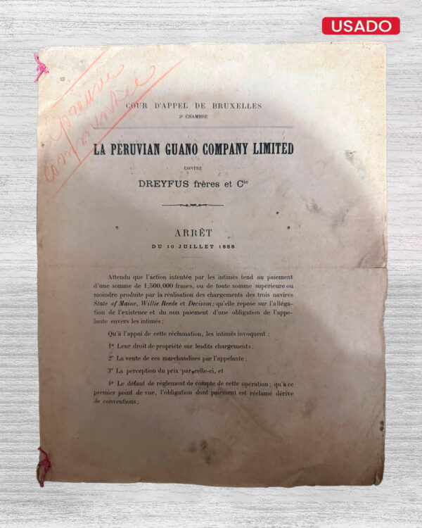 LA PERUVIAN GUANO COMPANY LIMITED CONTRE DREYFUS FRÉRES ET Cie