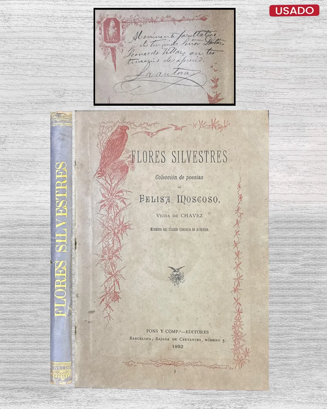FLORES SILVESTRES, COLECCION DE POESIAS (CON FIRMA DEL AUTOR)