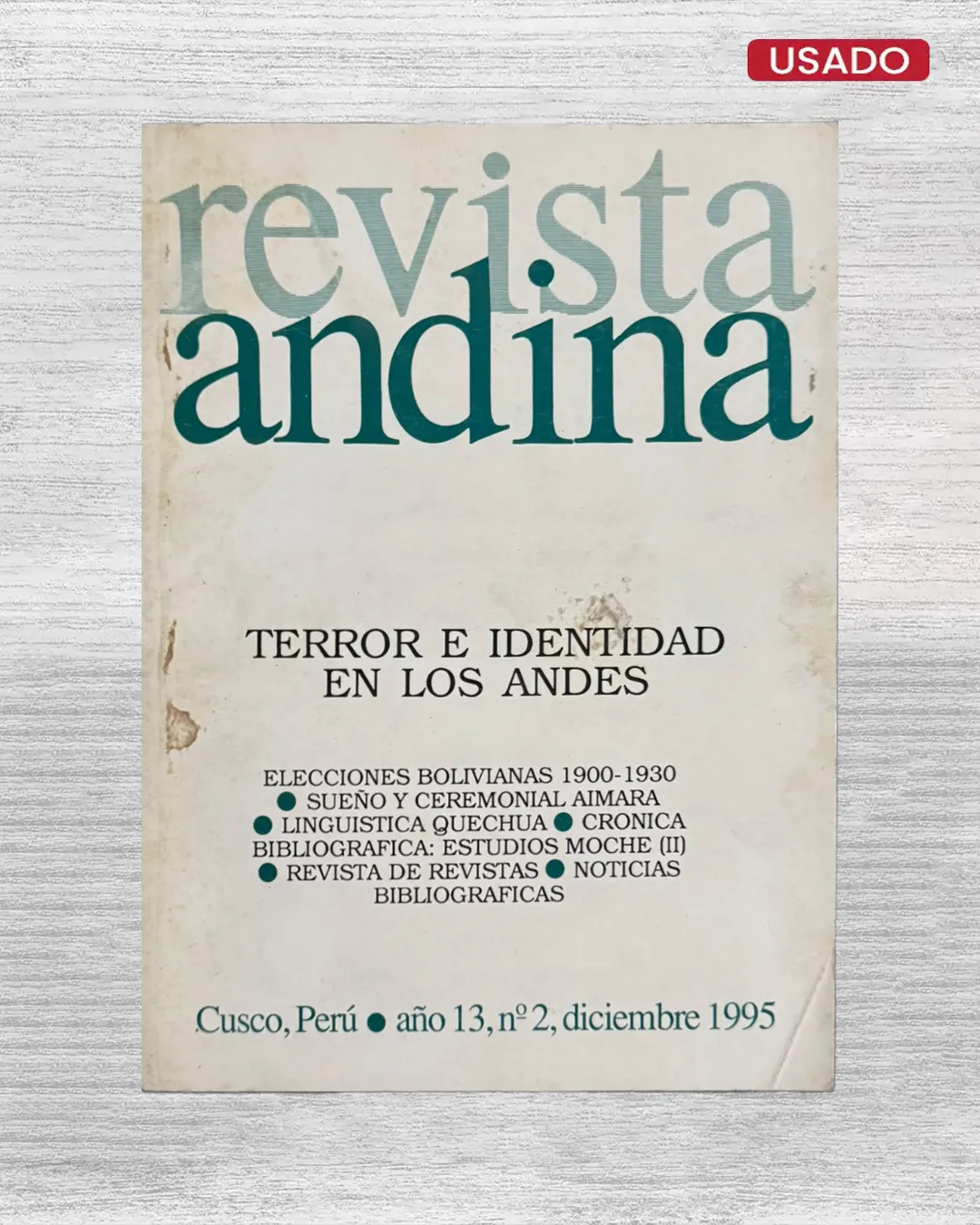 REVISTA ANDINA, AÑO 13, Nº 2, DICIEMBRE 1995